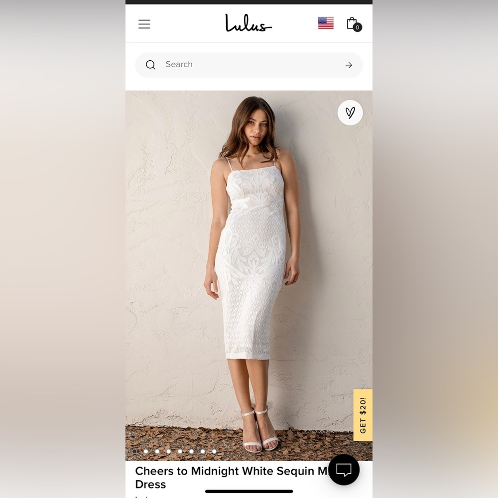 Lulu’s White Sequin Midi Dress